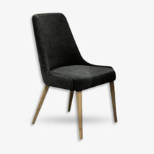 Byron dining chair in Glazier Onyx fabric with timber legs