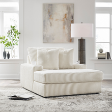 Lindyn Oversized Chaise in Ivory fabric shown in modern lounge room – Caesars Griffith furniture.