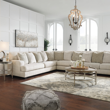 Rawcliffe Parchment Sectional Lounge in bright living room – spacious neutral modular sofa available at Caesars Furniture Griffith