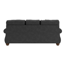 Back view of Shadsburne 3 seater sofa upholstered in Earth Granite leather-look fabric.