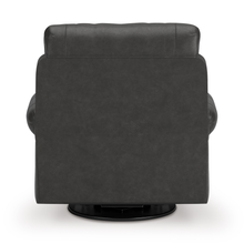 Back view of Shadsburne recliner with smooth faux leather finish.