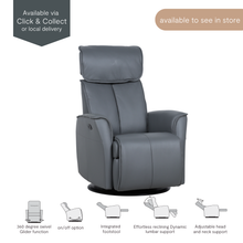 Stylish leather dual motor recliner ideal for relaxation and mobility support.