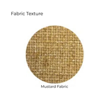 Close-up of mustard fabric upholstery used on the Anthem corner suite