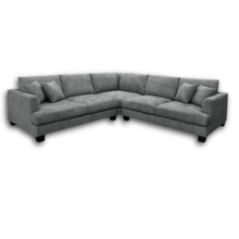 Steel coloured Anthem corner lounge in fabric with L shape design