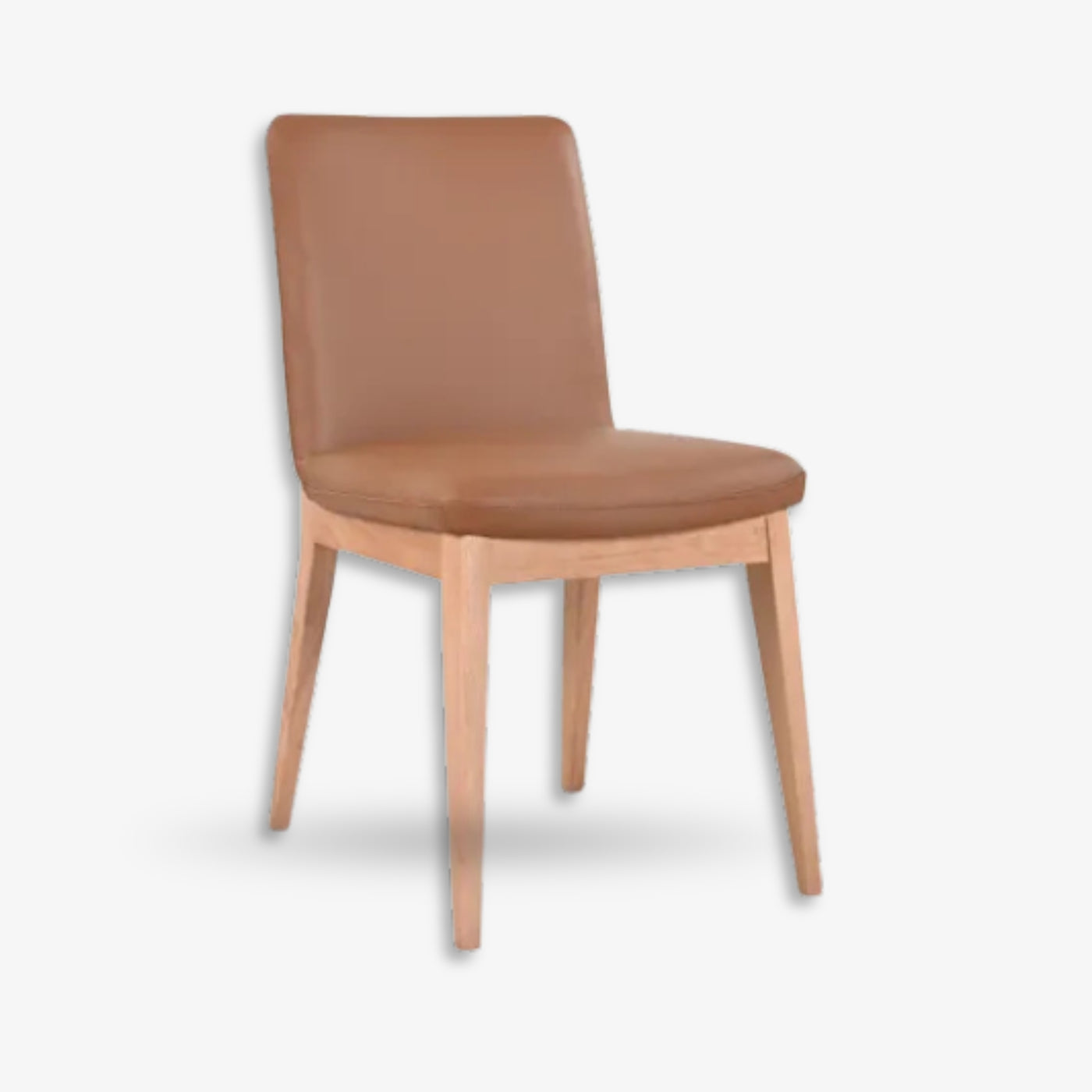 Barossa leather dining chair in cognac with timber legs