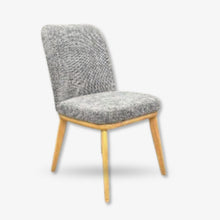 Cleo dining chair in grey fabric with timber legs