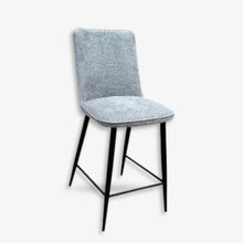 Loft fabric bar stool in Grey with black metal legs