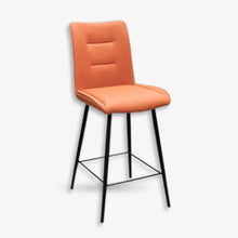 Norway bar stool in terracotta PU with black metal legs