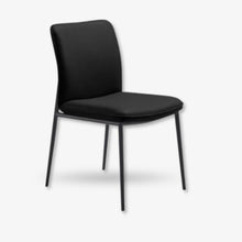 Positano leather dining chair in black