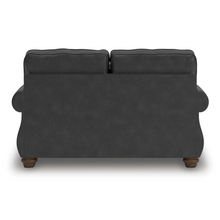 Back view of Ashley Shadsburne 2 Seater Sofa in Earth Granite leather-look fabric showing smooth, tailored finish.