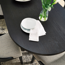 Close-up of tabletop texture and grain – black ash veneer
