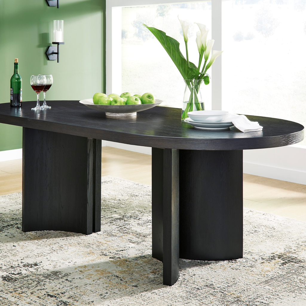 Rowanbeck Dining Table – Black Oval Dining Table | Caesars Griffith