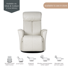 Front view of the Christian Dual Motor Lift Recliner in leather, available at Caesars Griffith.