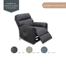 Eliza Power Lift Recliner Chair — reclined position with footrest raised