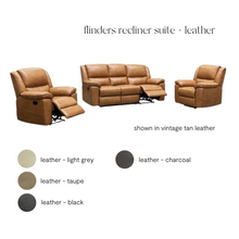 flinders recliner suite + leather