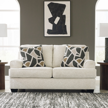 Heartcort Quartz 2-seater sofa in a modern living room setting, upholstered in soft Quartz chenille with contemporary accent cushions – available at Caesars Furniture Griffith NSW.