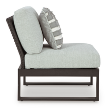 Side profile highlighting powder-coated frame and woven backrest