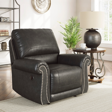 Shadsburne recliner paired with matching sofa and loveseat in coordinated suite.