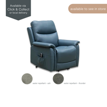 Medium dual motor lift chair in StayDry water-repellent fabric, with side pocket and lift assist feature – available for local delivery