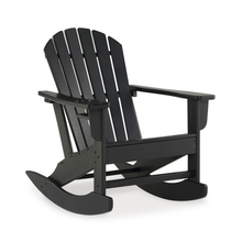 Sundown Treasure black outdoor rocking chair – sleek and durable polywood construction, perfect for Riverina homes.